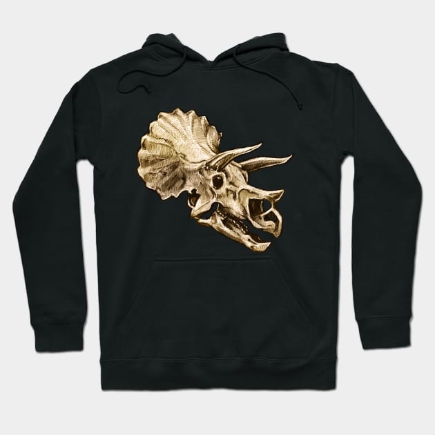 Dinosaur Skull Triceratops 2 Sticker Hoodie by CassWArt